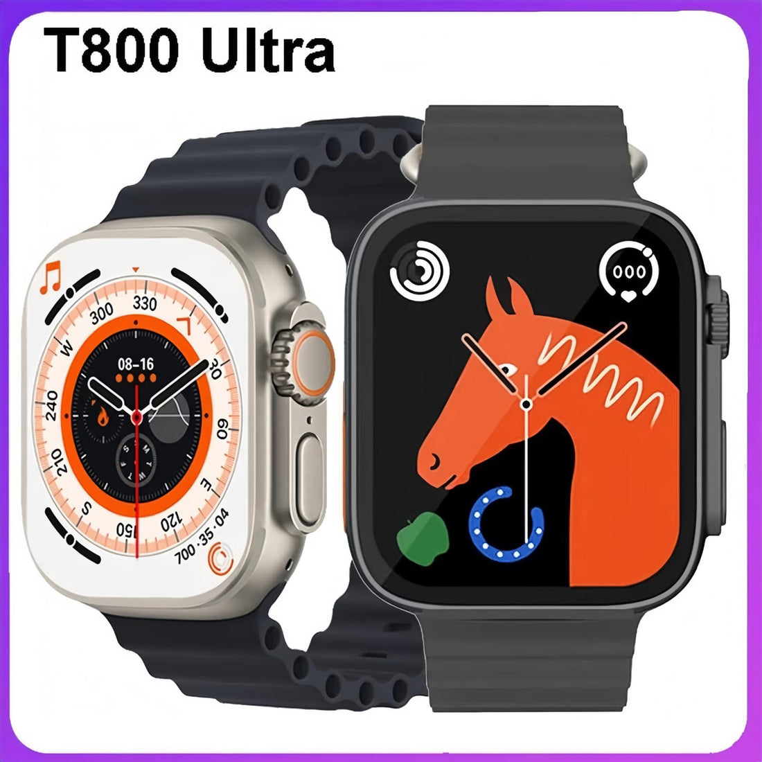 T800 Smart Watch UAE – 1.99" Screen, Android & iOS (Black)