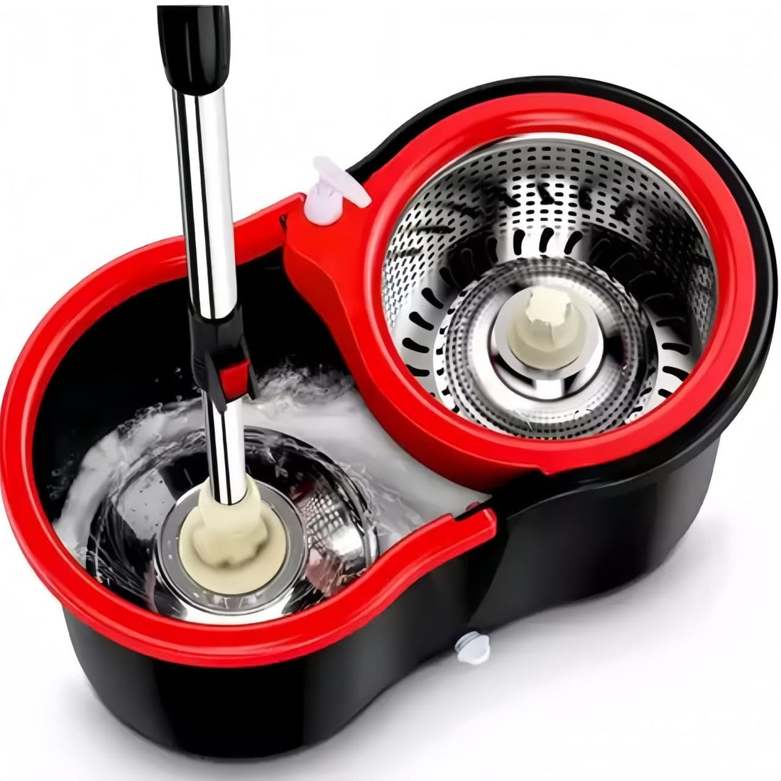 Vileda Easy Wring & Clean spin mop & bucket set with foot pedal | Vileda |3-Piece Handle 130 cm |Floor mop with spinning wringer | Turbo Refill 100% Microfibre mop head |